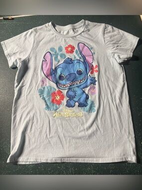 Disney Funko Pop Stitch Light Blue Tshirt - Youth Large